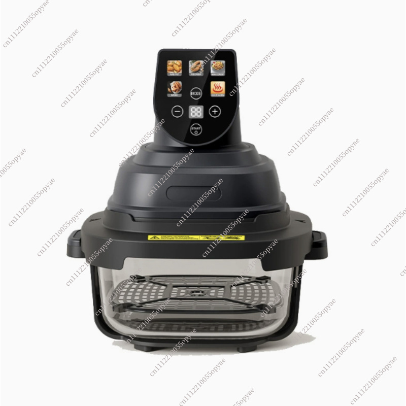 Air Fryer - Doppelkorb-Glas-Heißluftfritteuse mit Sichtfenster, Hochborosilikatglas, Große Kapazität,