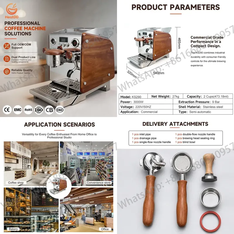 Coffee Maker - Hocheffiziente Kommerzielle und Heimgebrauch-Kaffeemaschine mit Doppelkessel,