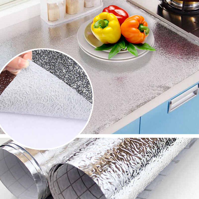 Kitchen Appliances Cabinet - Küchen-Wandaufkleber Selbstklebende Aluminiumfolie Anti-Öl-Wandaufkleber Geeignet für