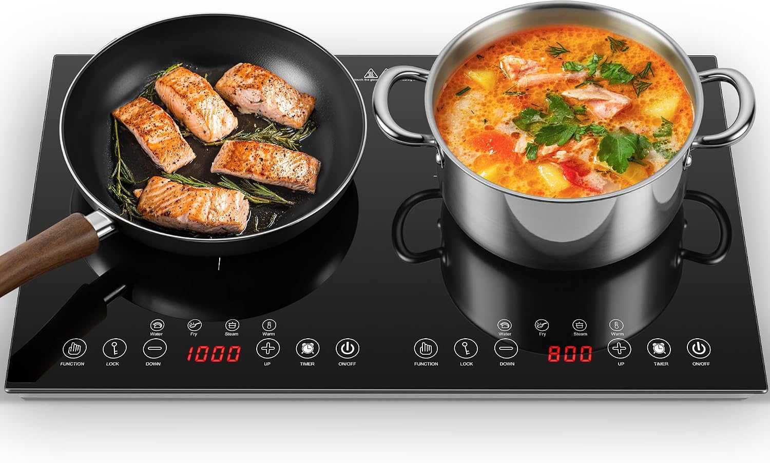 Induction Cooktop Portable - Tragbares Induktionskochfeld mit 2 Brennern -