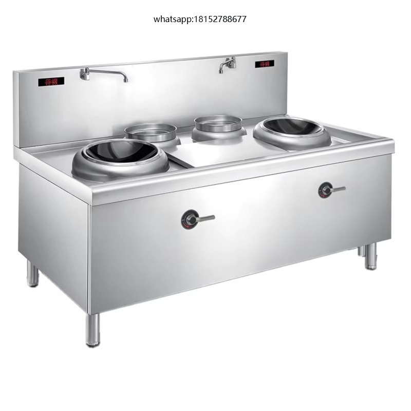 Induction Cooker - Elektrischer Induktions-Doppelbrenner-Wokherd aus Edelstahl