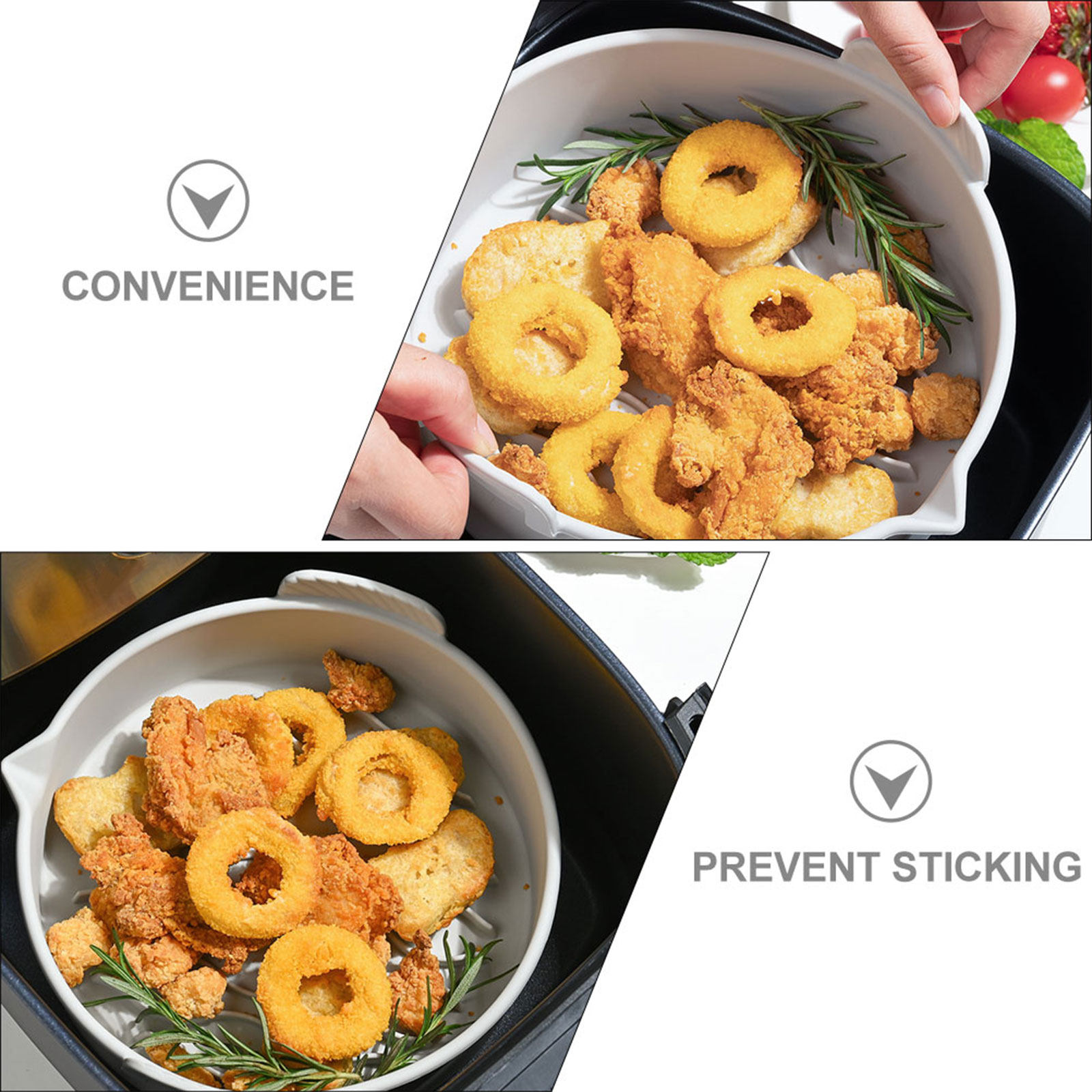 Air Fryer - Haushalts-Silikon-Backpapier für Heißluftfritteusen, Antihaftbeschichtete Runde Form,