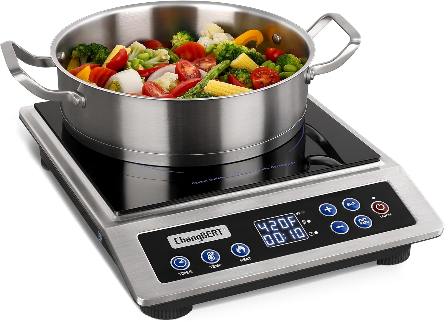 Induction Cooktop Portable - Tragbares Induktionskochfeld Verbesserte Version, Ein-Klick-Maximalleistung 1800W