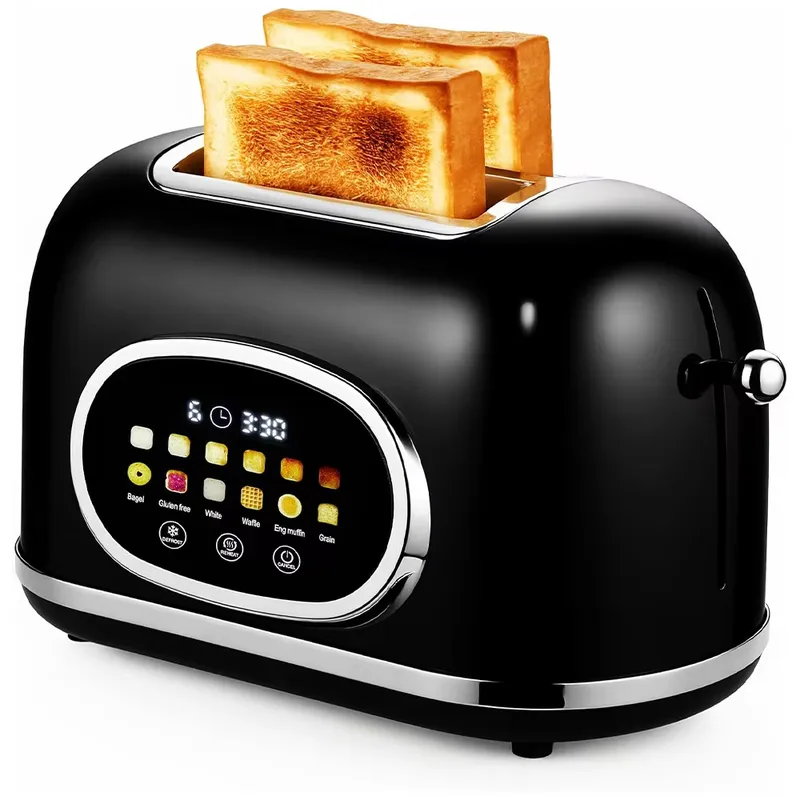 Toaster - Intelligenter Touchscreen 2-Scheiben-Toaster Retro Edelstahl Digitaler