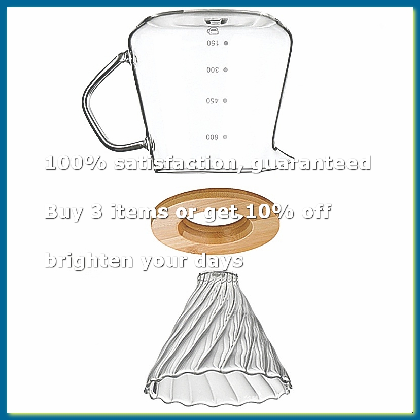 Coffee Maker - Kaffeefilterbecher mit Holzständer 600ml Kaffeemaschine Handbrüh-Kaffeekanne